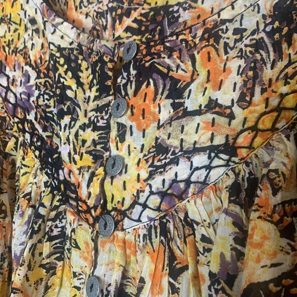 Free People Cool Meadow Blouse in Midnight Combo Size Small - Picture 6 of 7